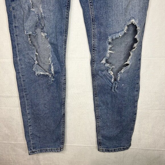 ASOS Mom Jeans Womens Size 26x32 High Rise Distressed Destroyed Stretch - Picture 4 of 7